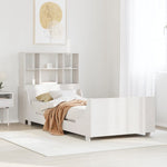 ZNTS Bookcase Bed without Mattress White 75x190 cm Small Single Solid Wood 3323831