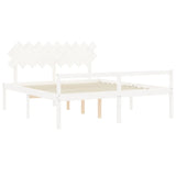 Senior Bed without Mattress White Super King Size Solid Wood 3195562