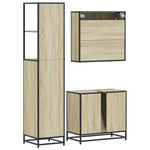 ZNTS 3 Piece Bathroom Furniture Set Sonoma Oak Engineered Wood 3301176