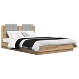 Bed Frame with Headboard with Storage Artisan Oak 150 x 200 cm 3416341