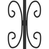 ZNTS Garden Fence with Spear Top Black 222 cm Powder-coated Steel 151088