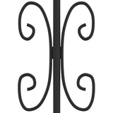 Fence Gate KAMPEN with Spear Top Black 394.5x78 cm Steel 151099