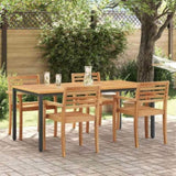 Outdoor Table Natural and Black 180 x 90 x 75 cm 4010612
