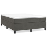 Box Spring Bed Frame Dark Grey Double Velvet 3121224