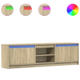 TV Cabinet with LED Sonoma Oak 180x34x50 cm Engineered Wood 3307914