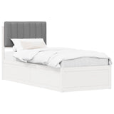 Bed Frame with Upholstered Headboard Light Grey 75 x 190 cm 877813