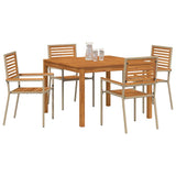 Garden Dining Set 5 pcs Beige Solid Acacia Wood 3365534