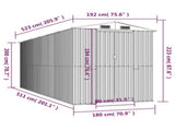 Garden Shed Light Brown 192x523x223 cm Galvanised Steel 3147475