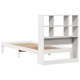 Bookcase Bed without Mattress White 90x190 cm Single Solid Wood Pine 3321574