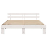 Bed Frame with Headboard White 180 x 200 cm Solid Pine Wood 872432