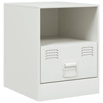 ZNTS Bedside Cabinet White 34.5x39x44 cm Steel 841761