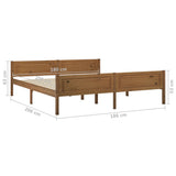 Bed Frame Honey Brown Solid pinewood, Plywood Super King Durable 322115
