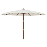 Garden Parasol with Wooden Pole Sand 400x273 cm 363175