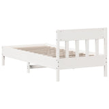 Bed Frame without Mattress White 90x200 cm Solid Wood Pine 842659