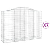 Arched Gabion Baskets 7 pcs 200x50x140/160 cm Galvanised Iron 3145687