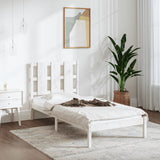 Bed Frame without Mattress White 75x190 cm Small Single Solid Wood 3105561