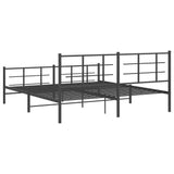 Metal Bed Frame without Mattress with Footboard Black 180x200cm 355583