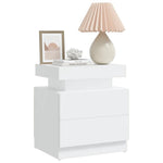 ZNTS Bedside Cabinet White 45x35x52 cm Engineered Wood 326849