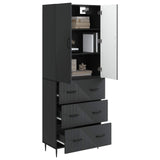Cabinet Set 2 pcs Black 66 x 34.5 x 90 cm Engineered Wood 3416638