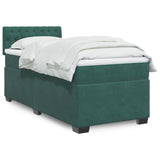 Box Spring Bed with Mattress Dark Green 90x200 cm Velvet 3286219