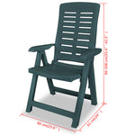 ZNTS Reclining Garden Chairs 2 pcs Plastic Green 43896