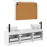 Bathroom Cabinet Set 4 pcs White Engineered Wood 3406615