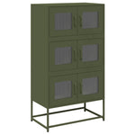 ZNTS Highboard Olive Green 68x39x123 cm Steel 853354