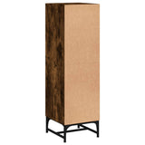 Highboard with Glass Doors Smoked Oak 35x37x120 cm 836564