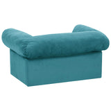 Dog Sofa with Storage Turquoise 75 x 50 x 38cm Plush 171083