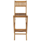 Bar Chair Set of 2 Brown Solid Teak Wood Medium Foldable 43806