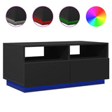 ZNTS Coffee Table with LED Lights Black 90x49x40 cm 839834