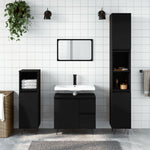 ZNTS 3 Piece Bathroom Furniture Set Black Engineered Wood 3190222