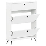 Shoe Cabinet BREDA 78 x 24 x 103 cm Engineered Wood White 897535