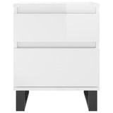 Bedside Cabinets 2 pcs High Gloss White 40x35x50 cm Engineered Wood 830689