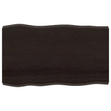 Table Top Dark Brown 100x60x cm Treated Solid Wood Live Edge 364021