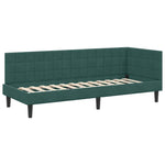 Corner Bed Frame with Headboard Dark green 80 x 200 cm Velvet 42016410