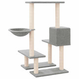 Cat Tree with Sisal Scratching Posts Light Grey 94.5 cm 171640