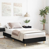 Bed Frame Black Oak 193 x 93 x 25 cm Engineered Wood 862862
