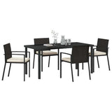 Garden Dining Set 5 pcs Black Powder-Coated Steel 3379250