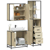 3 Piece Bathroom Furniture Set Sonoma Oak Engineered Wood 3301126