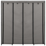 ZNTS Wardrobe with 4 Compartments Grey 175x45x170 cm 282448