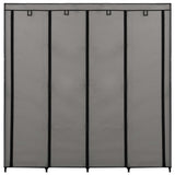 ZNTS Wardrobe with 4 Compartments Grey 175x45x170 cm 282448