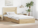 Bed Frame with Drawer with Headboard Manual Engineered Wood 3410360