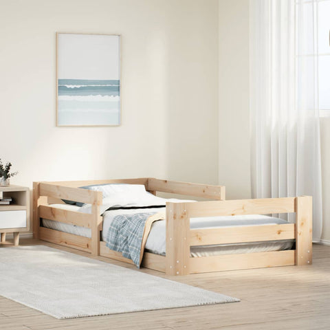 ZNTS Bed Frame without Mattress 100x200 cm Solid Wood Pine 855684