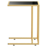 Computer Side Table Black 50x35x65 cm Tempered Glass 331646