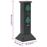 Outdoor Socket Column 4-Way Black and Green 16x16x39.5 cm 4010098