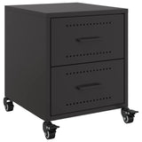 ZNTS Bedside Cabinet Black 36x39x43.5 cm Steel 846626