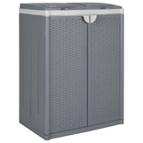 Trash Bin with 2 Doors Grey 65x45x88 cm PP 364058