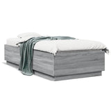 Bed Frame with LED without Mattress Grey Sonoma 100x200 cm 3209630