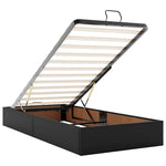 Ottoman Bed Frame without Mattress Black Single Faux Leather 3310827